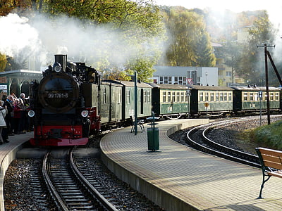 rügen, railway, train, steam locomotive, historically, locomotive, nostalgic