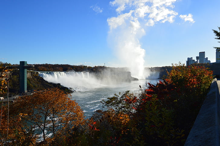 Niagarafallen, vattenfall, vatten, landskap, vildmarken, vacker natur, naturliga