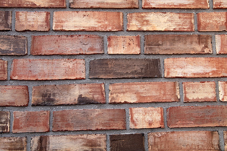 mursten, rød, væg, murstensvæg, facade