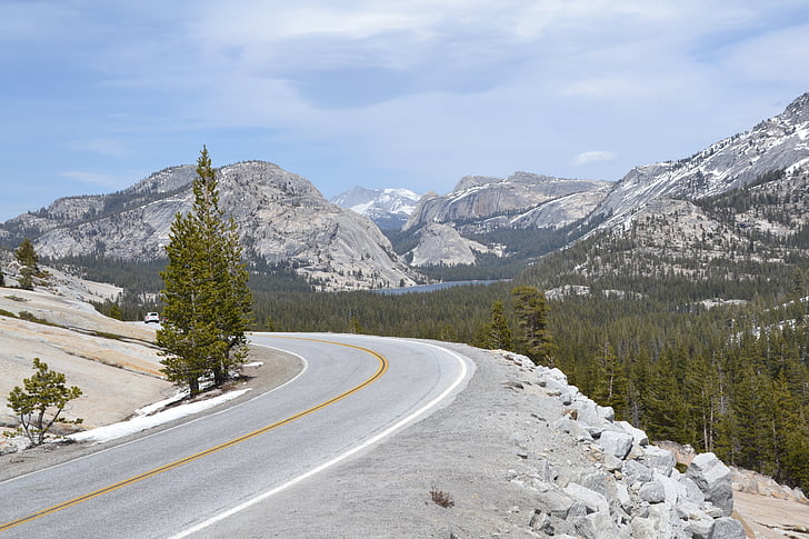 landscape, usa, lake, road, mountain, nature, scenics
