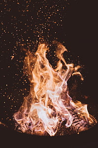fire, flame, light, firewood, charcoal, ash, heat