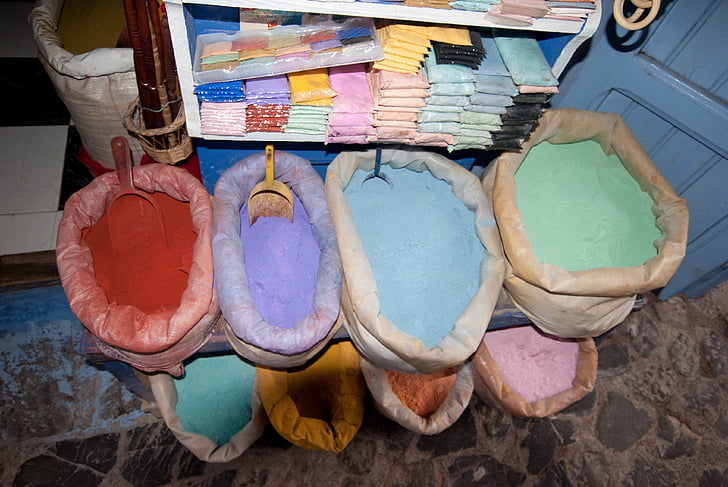 μπαχαρικά, χρώματα, Μαρόκο