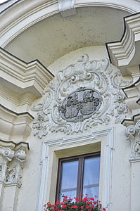 våpenskjold, vinduet, blader, Jacek blader, stein, Opole, Polen