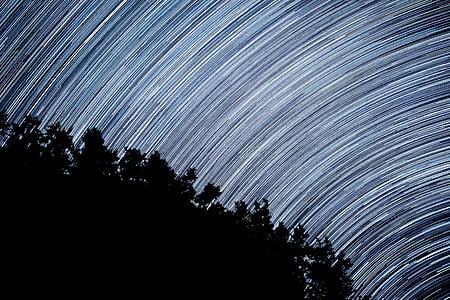long, exposure, galaxy, shot, starry sky, long exposure, star trails