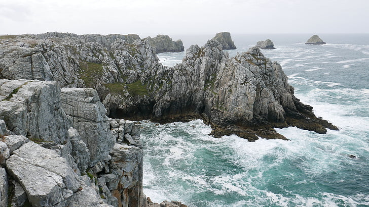 brittany, path, customs, hiking, cliff, ocean