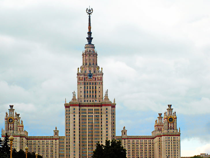 Moskva, Universitetet, Lomonosov, arkitektur, Stalin, massivet, fasade