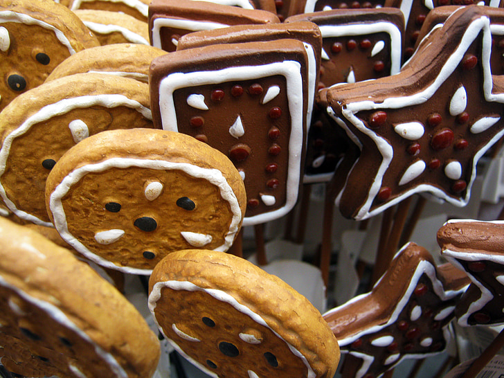 cookies, jul, dekoration, bakverk, vinter, brun, peppar kaka