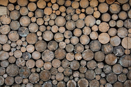 brown, wood, spar, about, district, stacked, nature