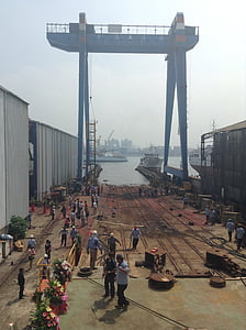 Kaohsiung, Taiwan, skipet, lansering, fiskebåt, hendelse, frakt transport