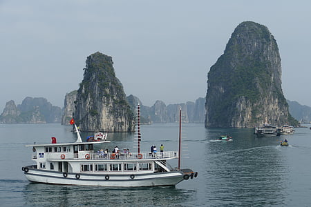 Vietnam, Halong, mar, naturaleza, Bahía de Halong, paisaje, Reservados