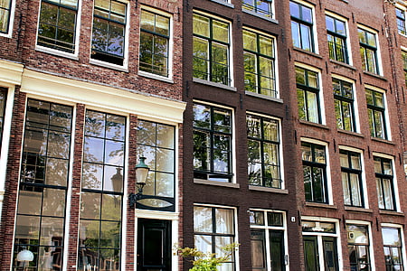 Amsterdam, rumah, jendela, arsitektur, Belanda, Belanda, Kota