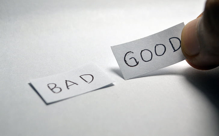 good, bad, opposite, choice, choose, decision, positive