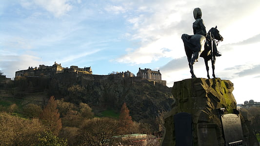 Edinburgh, Skotlandia, patung, Castle