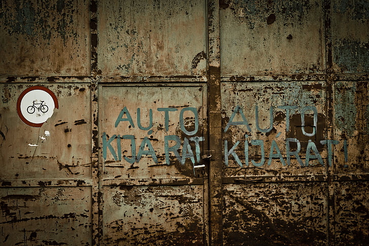 vana, garaaž, uks, Rust, raud, Budapest, välju