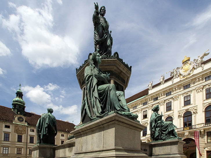 Viena, Palacio imperial de Hofburg, arquitectura, Castillo, héroes, escultura, Monumento