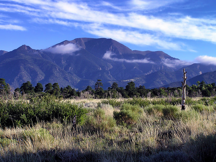 colorado, mountains, landscape, scenic, sky, clouds, grass