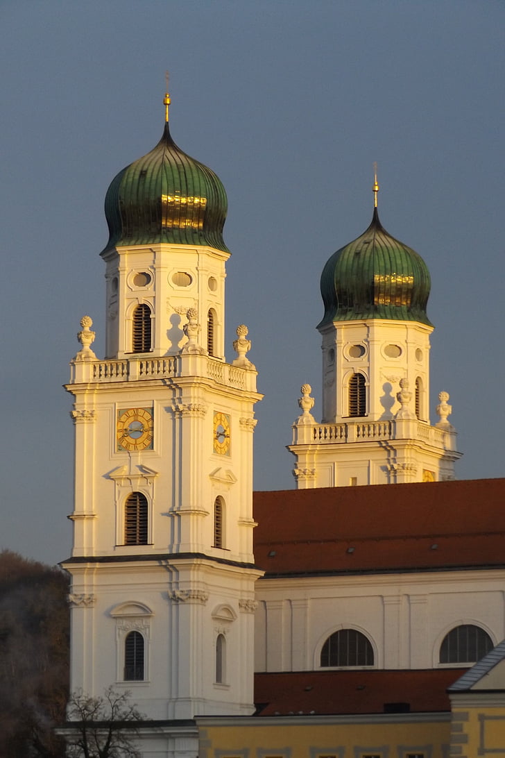 Passau, dom, kyrkan, hus för tillbedjan, byggnad, historiskt sett, Steeple