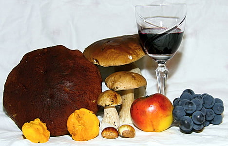 ősz, élelmiszer, Alma, gomba, piros, bor, fekete