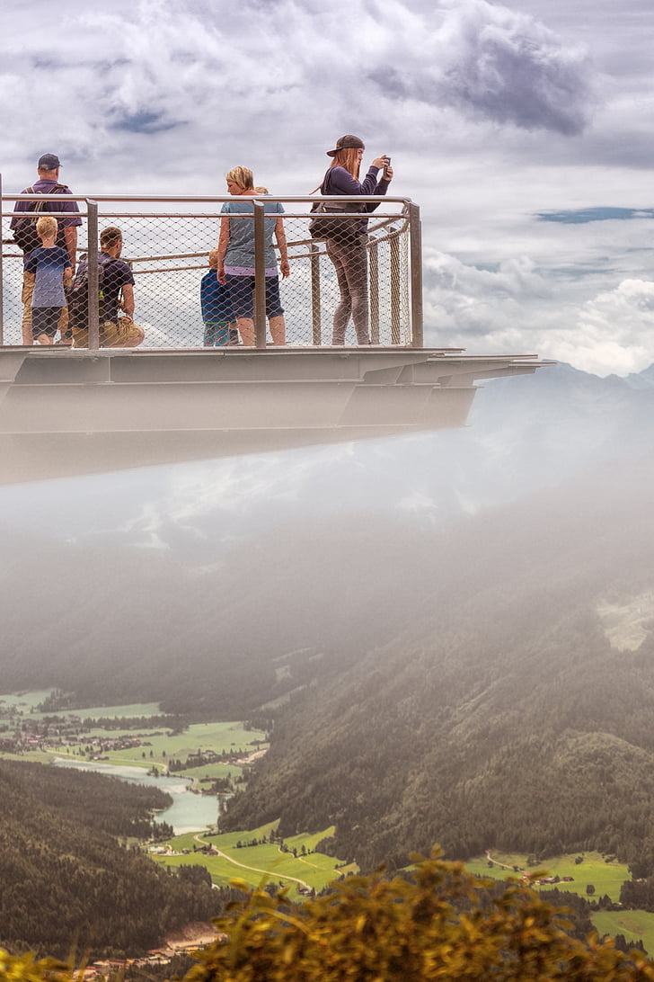 kalnai, Austrija, Alpių, Panoramos, apžvalgos aikštelė, požiūriu, Skywalk