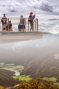 montanhas, Áustria, Alpina, Panorama, deck de observação, ponto de vista, passagem aérea