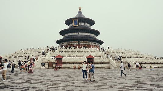 Ázia, Peking, Čína, historické miesto, ľudia, tample, chrám nebies
