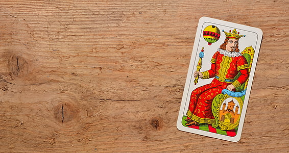 tarjeta que juega, rey, abrazaderas, diamantes, cucaracha alemana, Fondo, madera