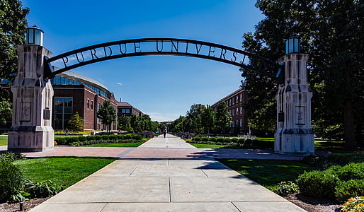 Purdue-Universiteit, West lafayette, Indiana, boog, archway, ingang, gebouwen