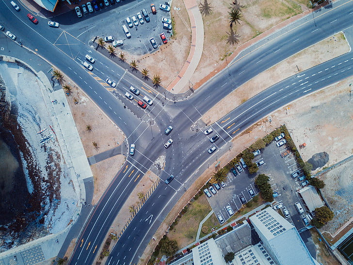 architecture, building, infrastructure, aerial, view, road, street