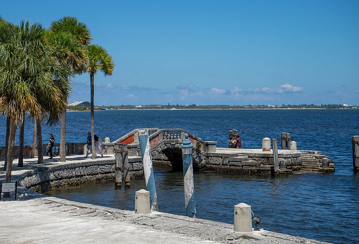 Vizcaya, Miami, Florida, dok, oceán, historické, Architektura