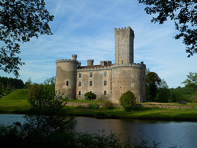 Castelo, fosso, água, Torre, Pierre, medieval, história