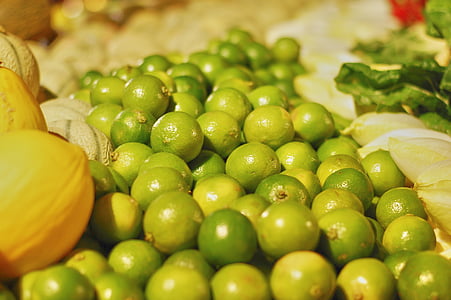greengrocers, trái cây, chanh, màu xanh lá cây, dưa gang, cửa hàng, thị trường