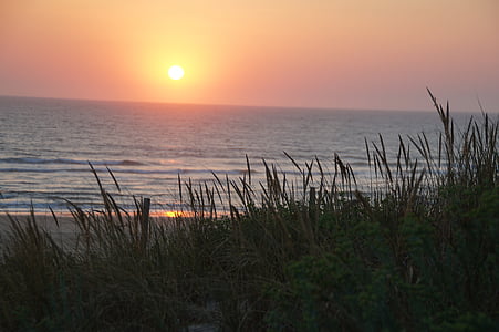 biscarrosse, 大西洋, 沙丘, 海洋, 海, 日落, 放松