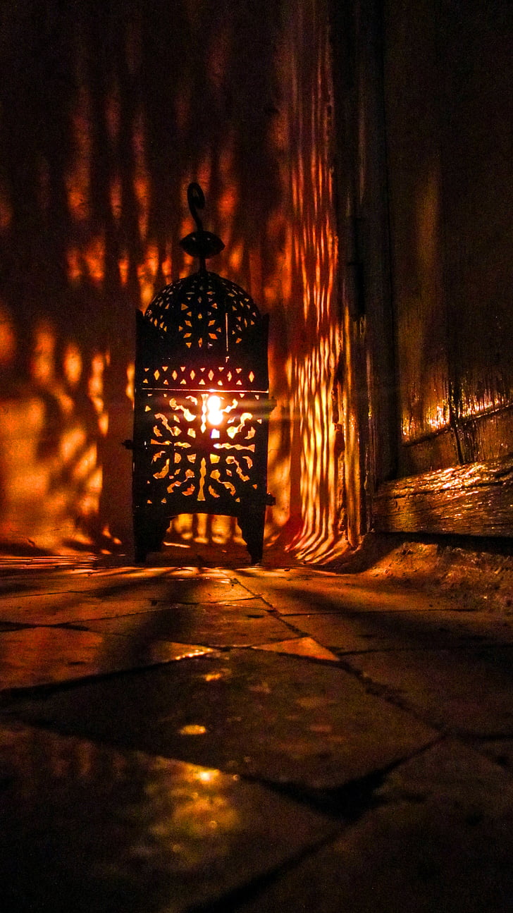 Арабски, ориенталски, лампа, мозайка, Мароко, мавритански, светлина