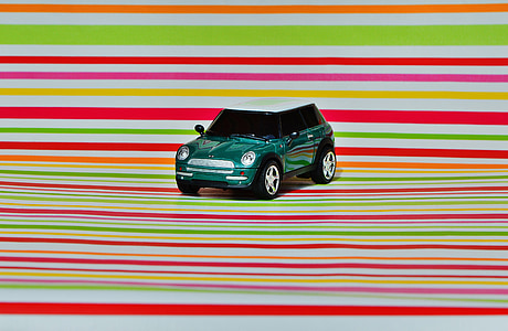 Mini cooper, Automatycznie, modelu, pojazd, Mini, zielony