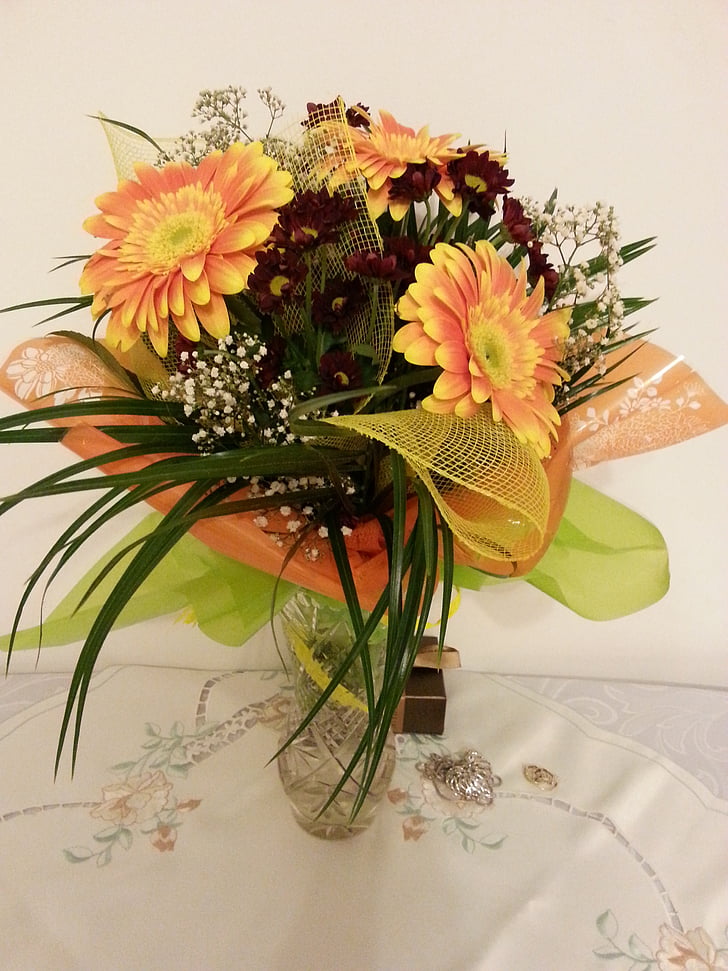 flowers, bouquet, gerberas, flowers for her, bouquet of flowers, composition, flower