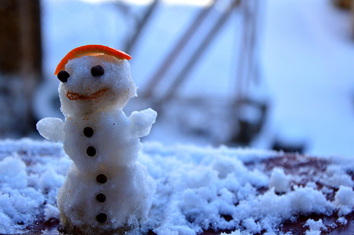 bonhomme de neige, neige, boules de, hiver, 2015, Smile, mains