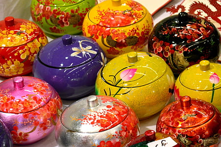 東洋フェア, タイ, 色の花瓶, ジュエリー ホルダー, 色付きのオブジェクト, 東部市場, 東のパビリオン
