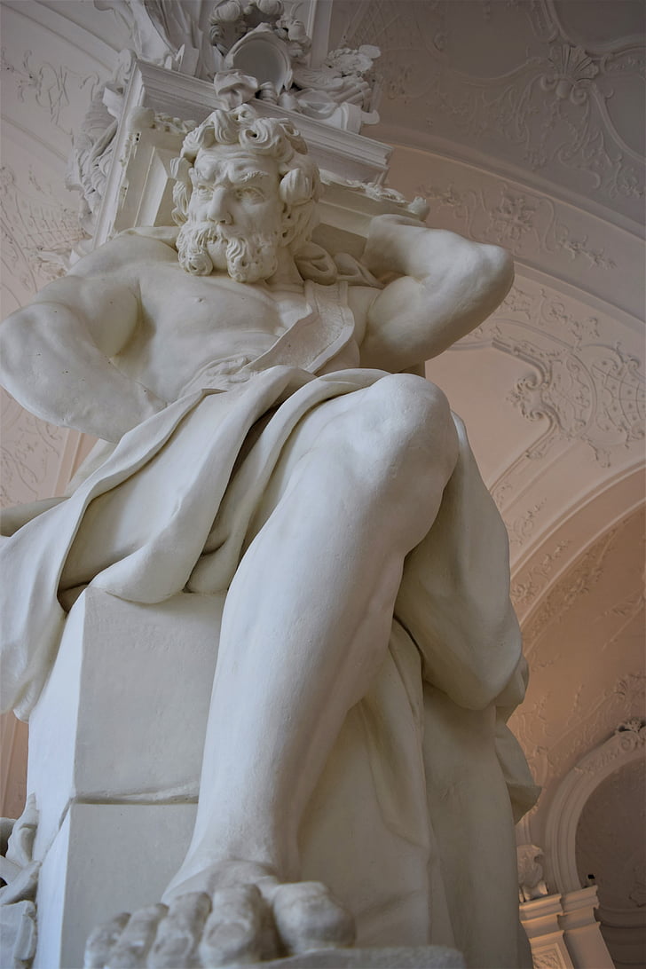 estatua de, columna, Castillo, Viena, Belvedere, Atlas, imposición de