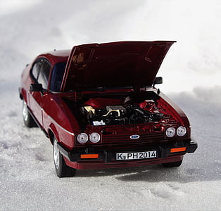 Model samochodu, Ford, Capri, modelu, Automatycznie, Oldtimer, śnieg