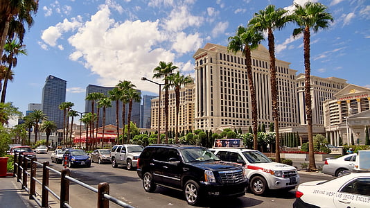 Las Vegasissa, Amerikka, Yhdysvallat, Mielenkiintoiset kohteet:, Yhdysvallat, auton, Palmu