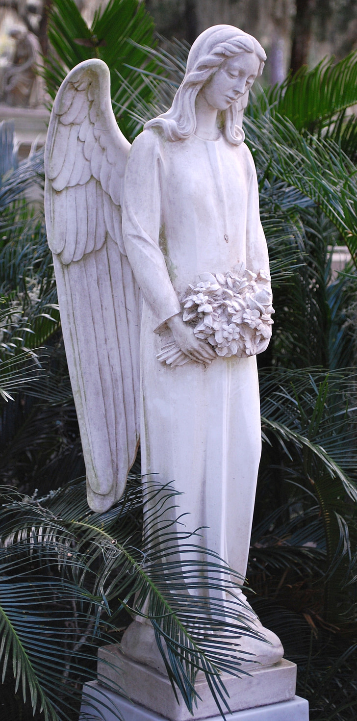 anđeo, spomenik, kip, skulptura, groblje, groblje, Savannah