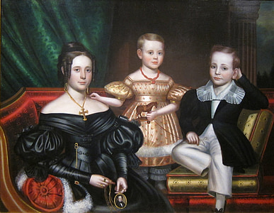 Willard, rodina, olej, plátno, Maľba, Borden, limner