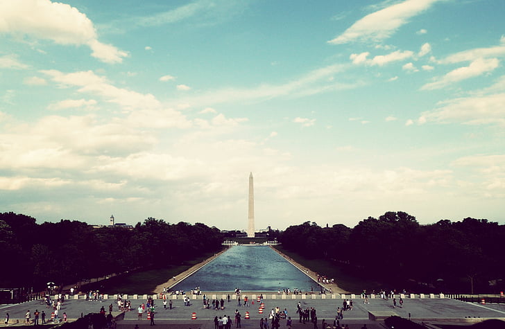 az emberek, állandó, közúti, Washington-emlékmű, turisták, Landmark, Amerikai Egyesült Államok