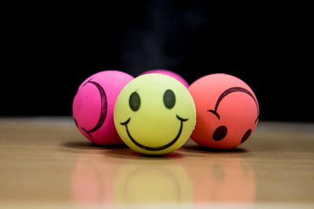Smile, Smiley, Ball, balle anti-stress, heureux, visage, caractère
