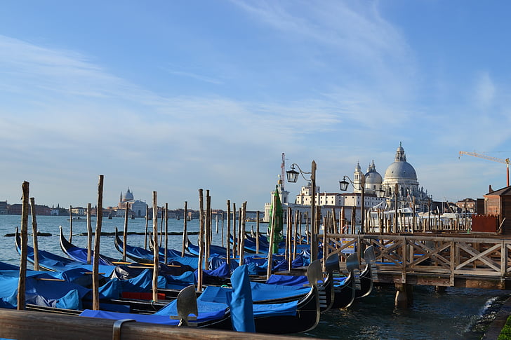 Venise, gondole, bateaux, Italie, ville, canal, Italia