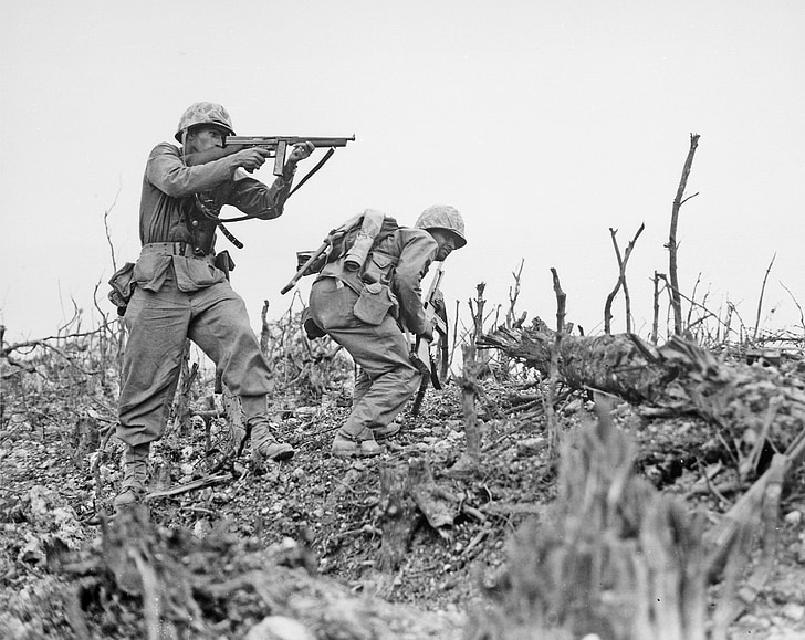 wojny, żołnierzy, Marine, bataile Okinawa, maja 1945, Japonia, Operacja o kryptonimie góry lodowej