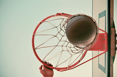 basket, gioco, grigio, nuvole, netto, Hoop, Sport
