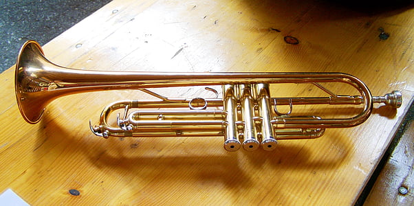 trumpet, musikinstrument, mässing blåsinstrument