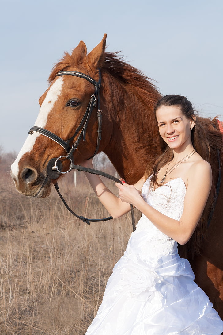 horse, happiness, smile, each, woman, positive, mood