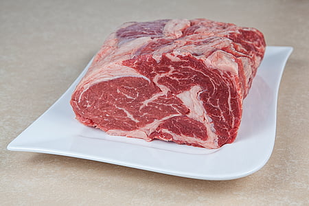 Entrecote, Fleisch, Rindfleisch, profitieren Sie von, Steak, Rohe, Korn
